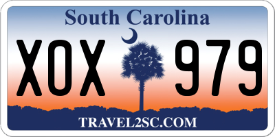 SC license plate XOX979