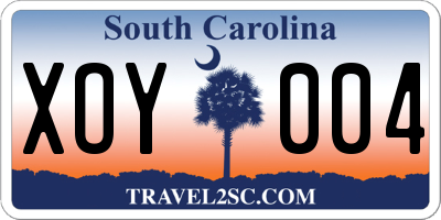 SC license plate XOY004