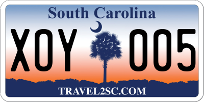 SC license plate XOY005