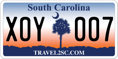 SC license plate XOY007