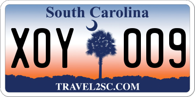 SC license plate XOY009