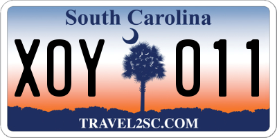 SC license plate XOY011