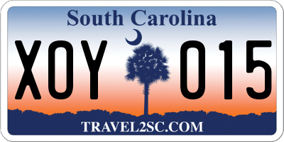 SC license plate XOY015