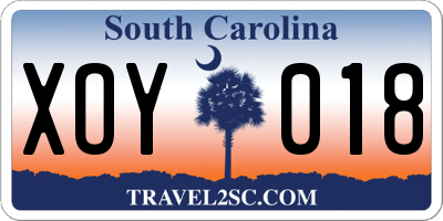 SC license plate XOY018