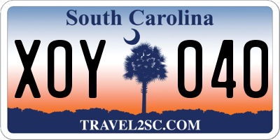 SC license plate XOY040