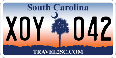 SC license plate XOY042