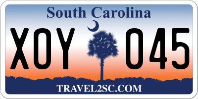 SC license plate XOY045