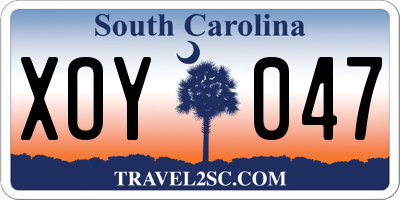 SC license plate XOY047