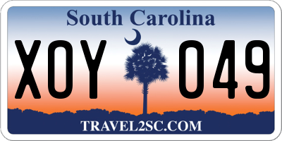 SC license plate XOY049