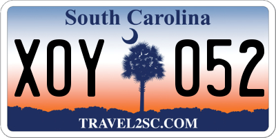 SC license plate XOY052