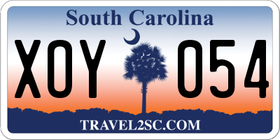 SC license plate XOY054