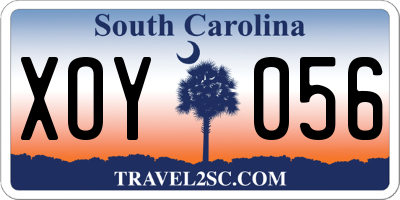 SC license plate XOY056