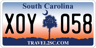 SC license plate XOY058