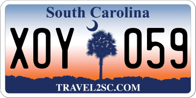 SC license plate XOY059