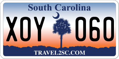 SC license plate XOY060