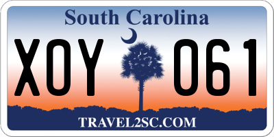 SC license plate XOY061