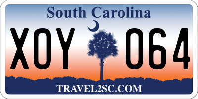 SC license plate XOY064