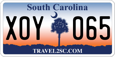 SC license plate XOY065