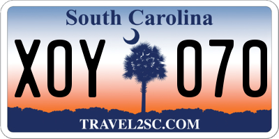 SC license plate XOY070