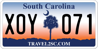 SC license plate XOY071