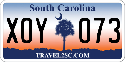 SC license plate XOY073