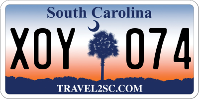 SC license plate XOY074