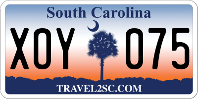 SC license plate XOY075