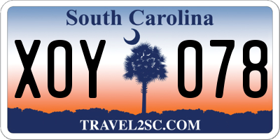 SC license plate XOY078