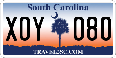 SC license plate XOY080