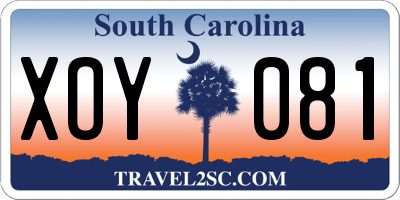 SC license plate XOY081