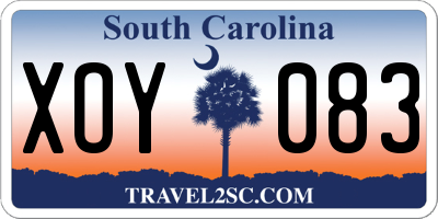 SC license plate XOY083