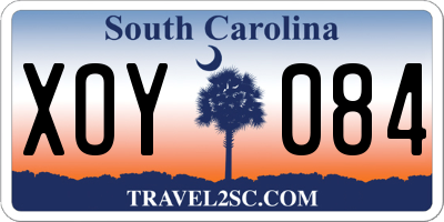 SC license plate XOY084
