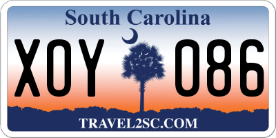 SC license plate XOY086