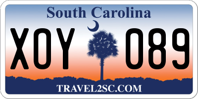 SC license plate XOY089