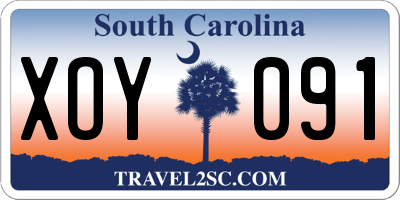 SC license plate XOY091