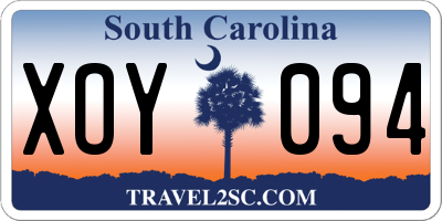 SC license plate XOY094