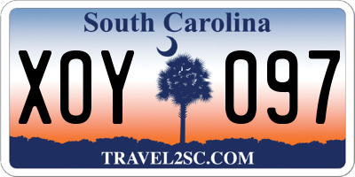 SC license plate XOY097