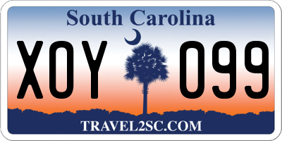 SC license plate XOY099