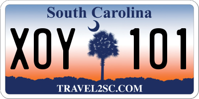 SC license plate XOY101