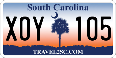 SC license plate XOY105