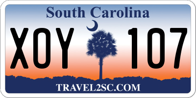 SC license plate XOY107