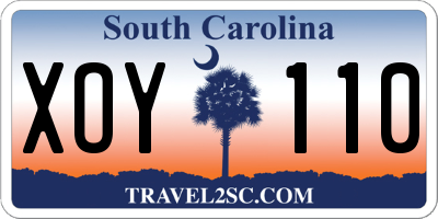 SC license plate XOY110