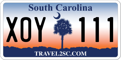 SC license plate XOY111