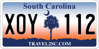 SC license plate XOY112