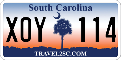 SC license plate XOY114