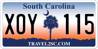 SC license plate XOY115