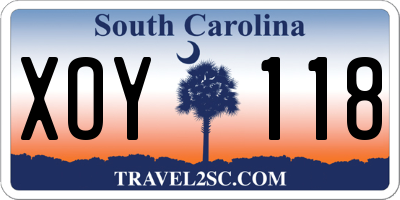 SC license plate XOY118