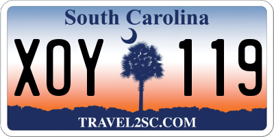 SC license plate XOY119