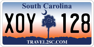 SC license plate XOY128