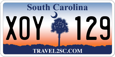 SC license plate XOY129